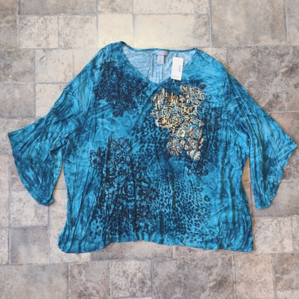 Liz & Me for Catherine's tie dye animal print top size 5X